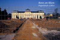 Postkarte: Poppelsdorfer Schloss in Baustelle